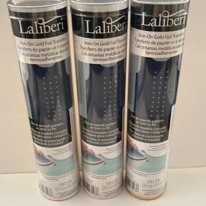 Iron On Gold Foil Transfers Gold Stars 3 Rolls 8 Inches by 31 Inches Laliberi